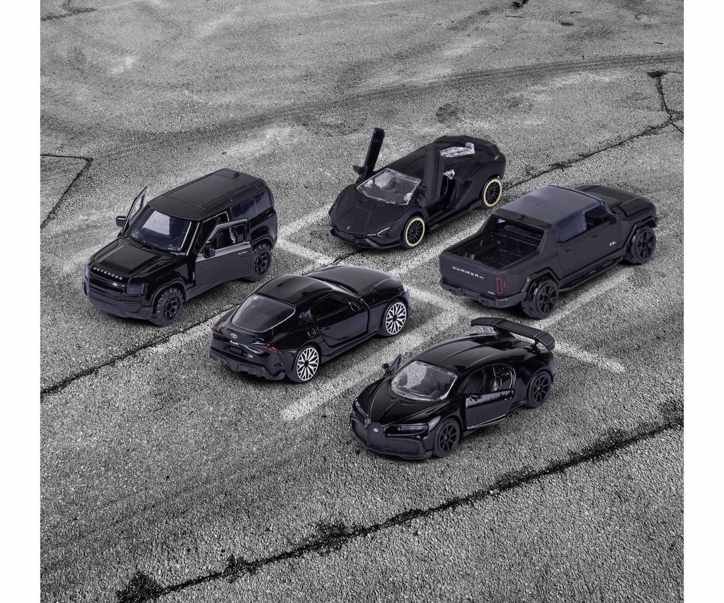 RIDE COOL - Black Edition - Pack de 5 Voitures Miniature - 1:64