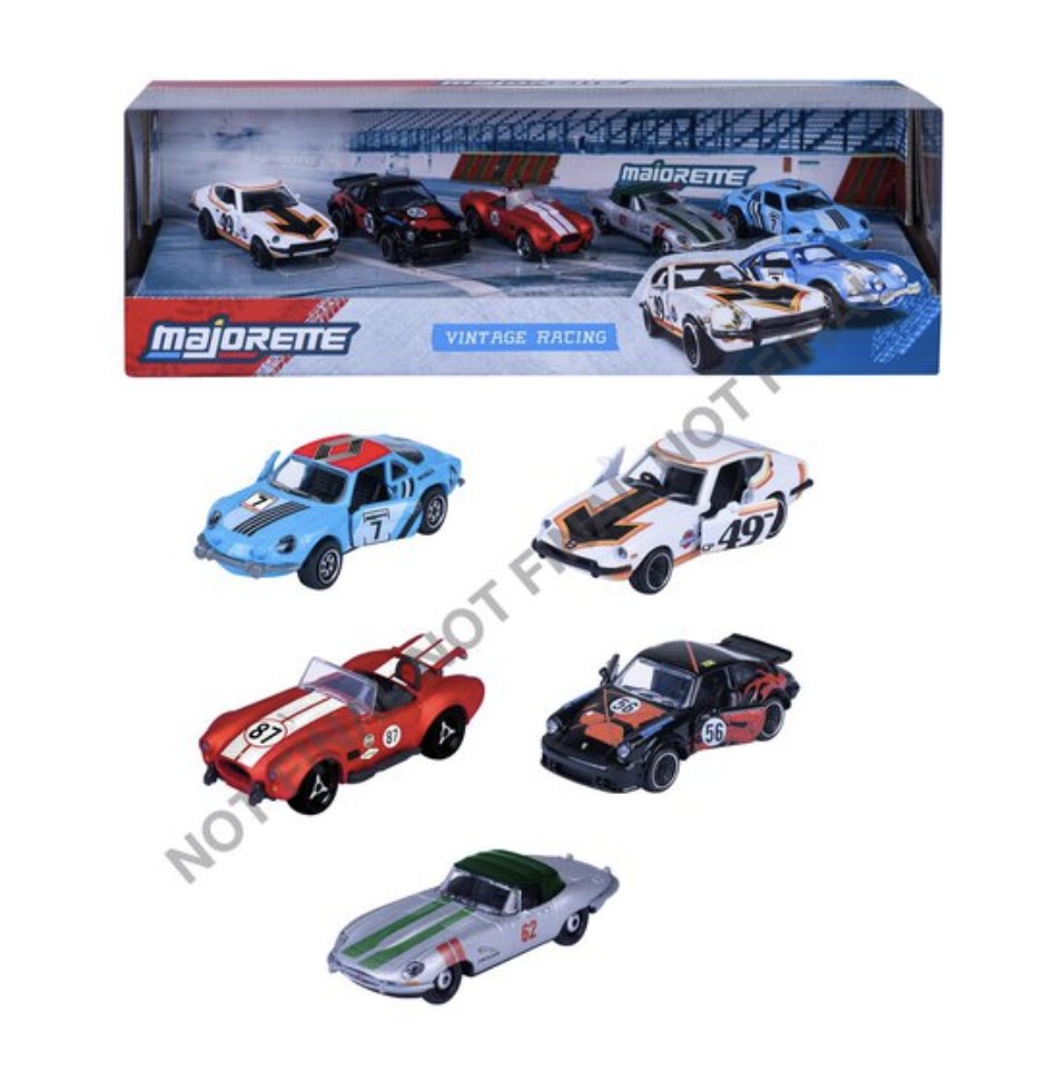 RIDE COOL - Vintage Racing - Pack de 5 Voitures Miniature - 1:64