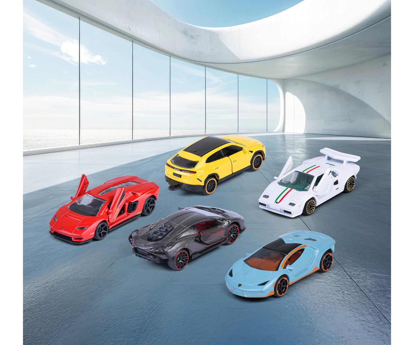 RIDE COOL - Lamborghini - Pack de 5 Voitures Miniature - 1:64
