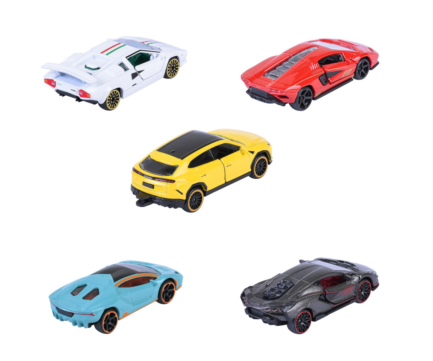 RIDE COOL - Lamborghini - Pack de 5 Voitures Miniature - 1:64
