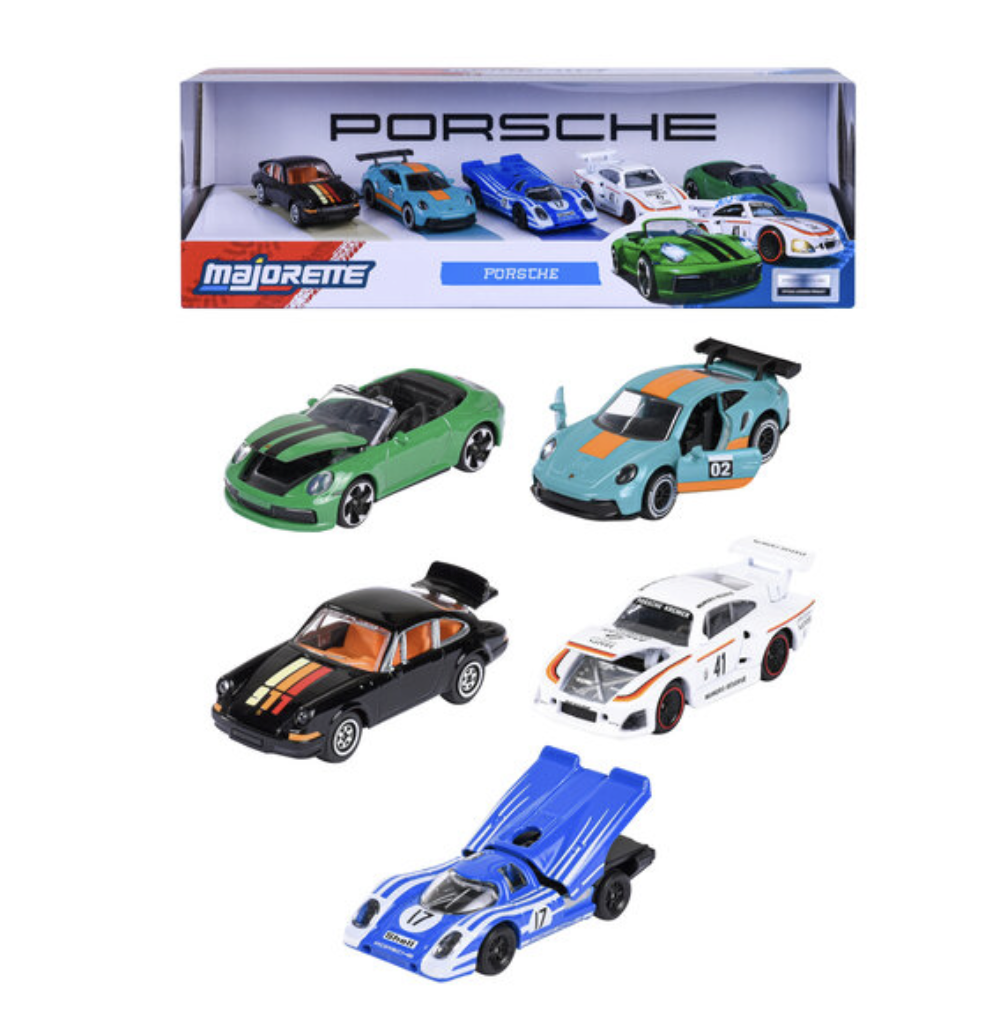 RIDE COOL - Porsche - Pack de 5 Voitures Miniature - 1:64