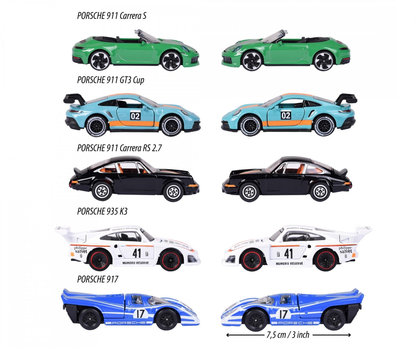 RIDE COOL - Porsche - Pack de 5 Voitures Miniature - 1:64