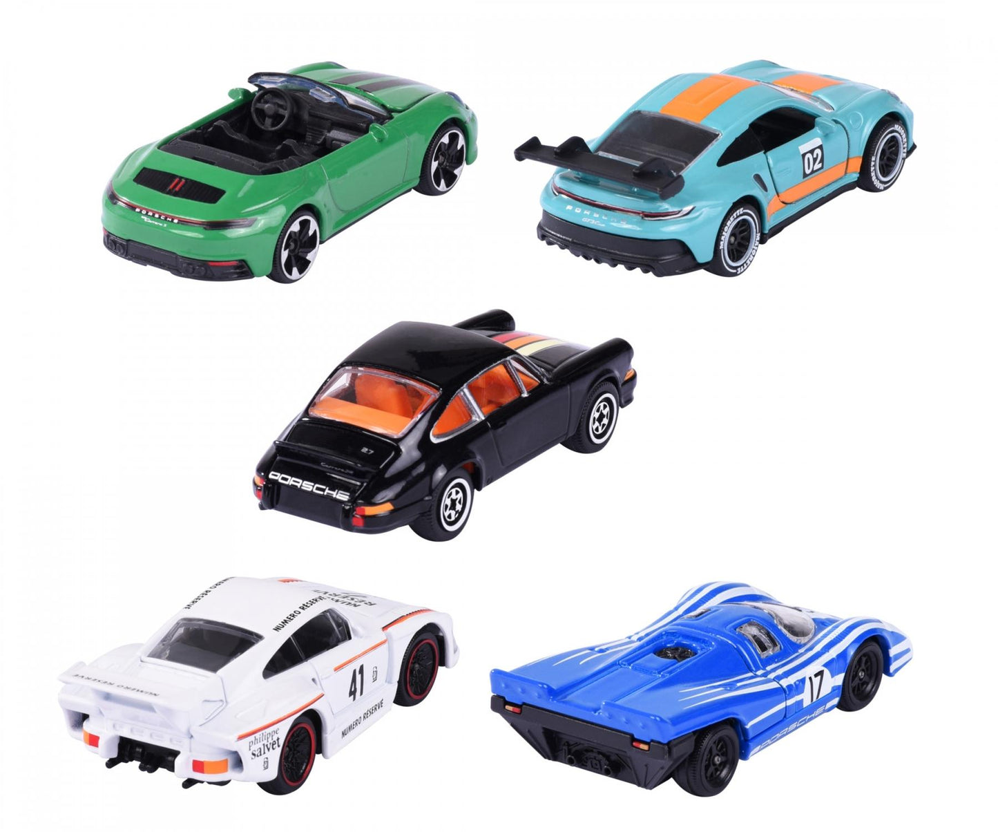 RIDE COOL - Porsche - Pack de 5 Voitures Miniature - 1:64