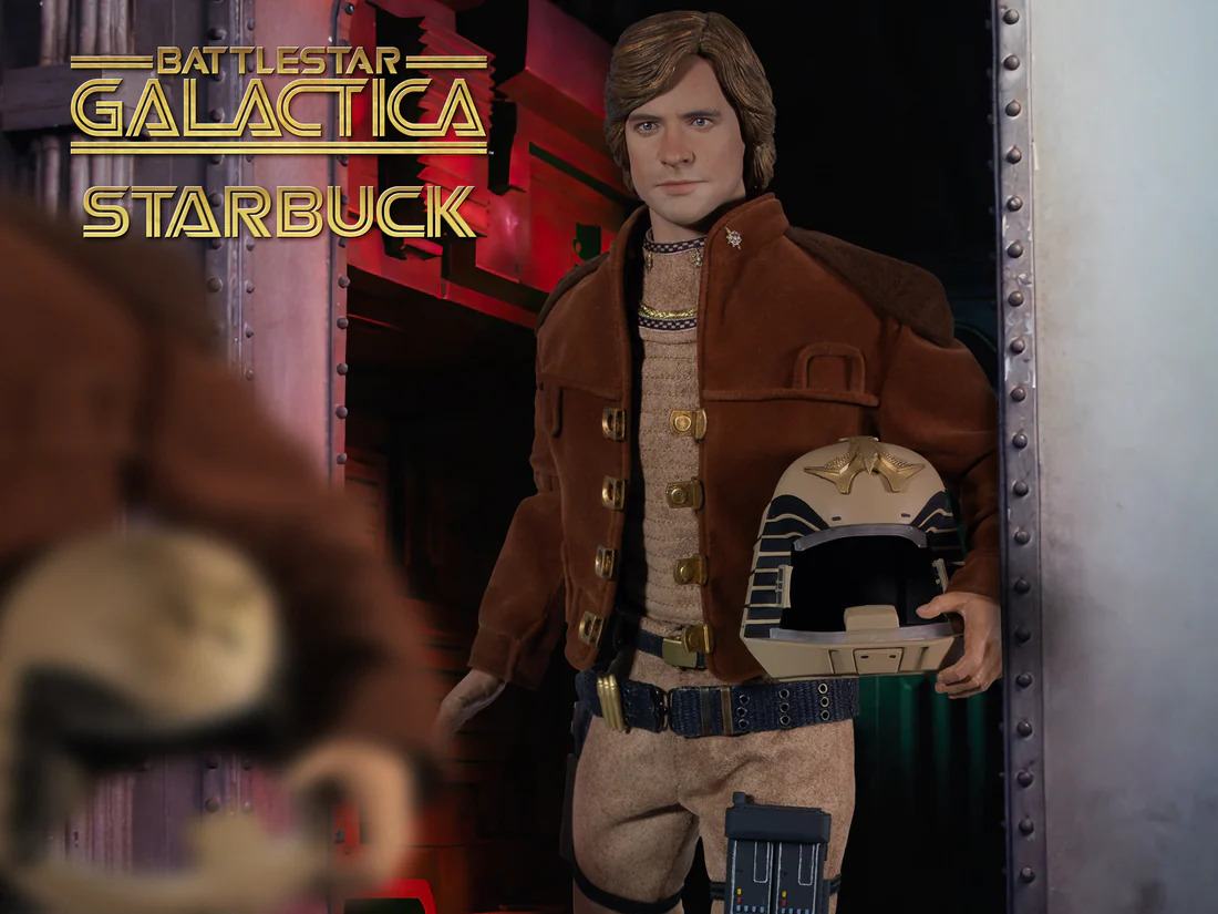 Figurine Lieutenant Starbuck de Battlestar Galactica en échelle 1/6, figurine détaillée de Factory Entertainment.