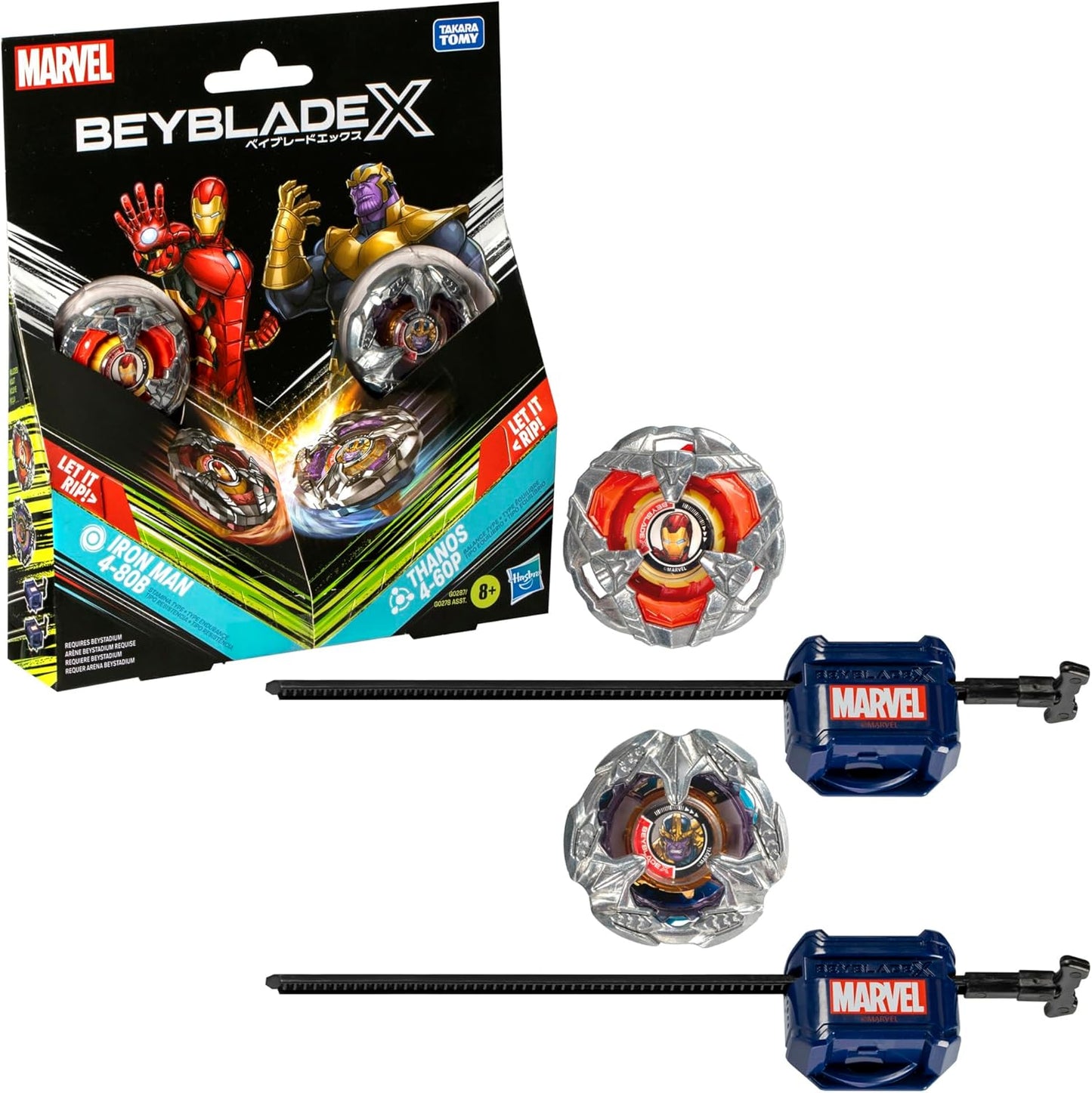 BEYBLADE X - Marvel Iron Man 4-80B & Thanos 4-60P Dual Pack - Toys Legacy Collection
