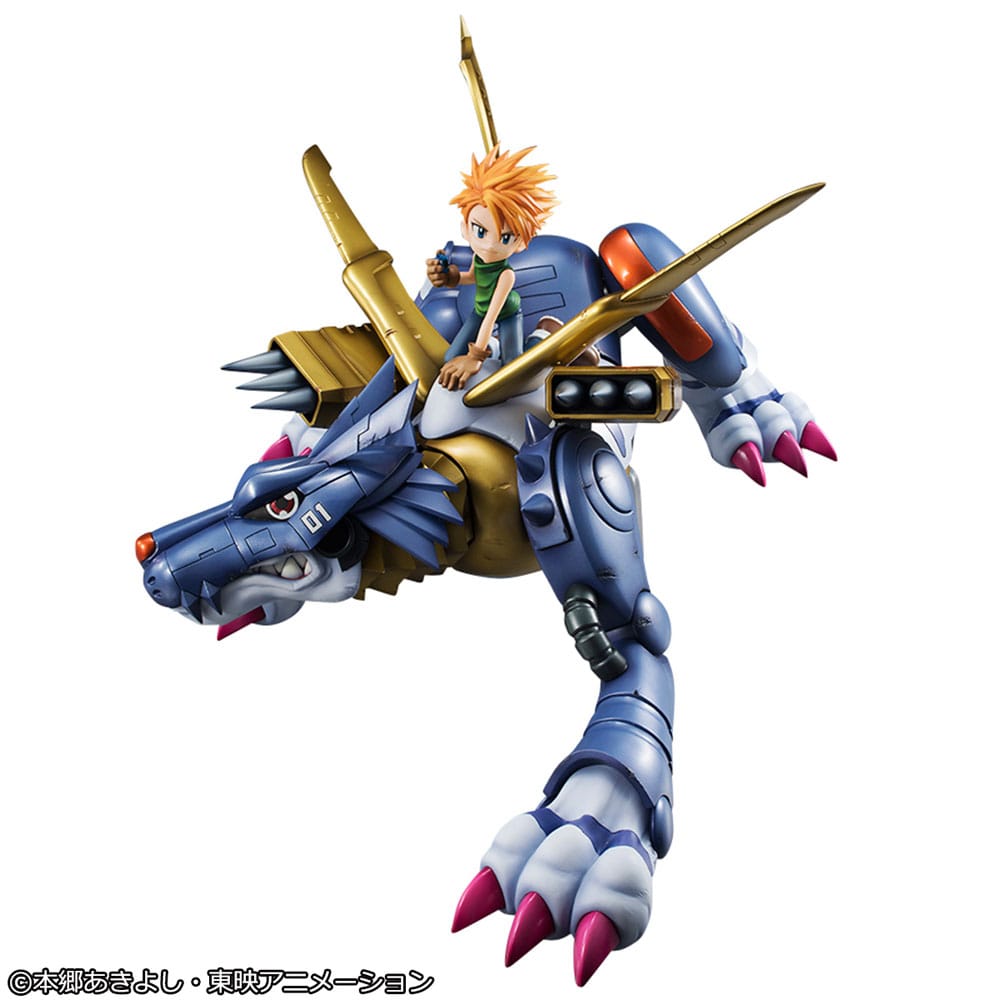 DIGIMON - Metal Garurumon & Ishida - Statuette G.E.M. Precious 30cm - Toys Legacy Collection
