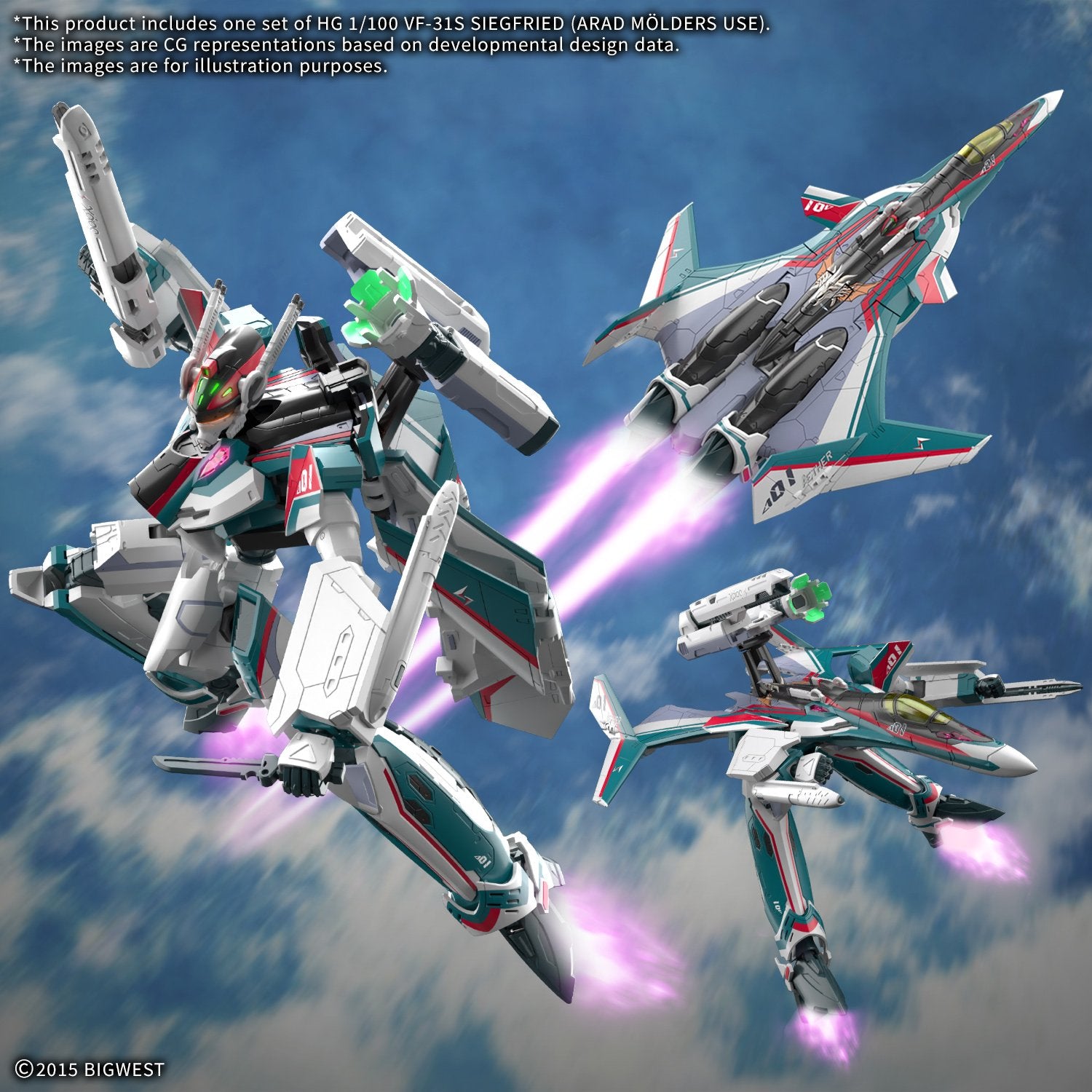 MACROSS - HG 1/100 VF-31S Siegfried (Arad Moders Use) - Model Kit - Toys Legacy Collection