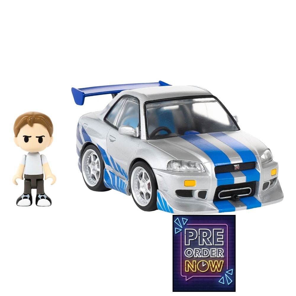 Fast & Furious véhicule avec minifigurine Q-Village Nissan Skyline GT-R (R34) 9 cm - Toys Legacy Collection