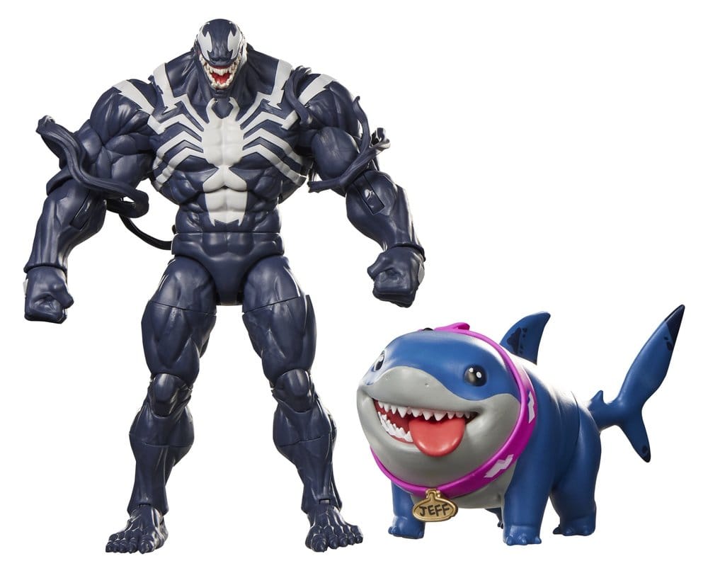Figurines Marvel Legends Venom et Jeff le Requin de Land en pack duo, 15 cm, figurines Marvel Rivals de Hasbro en pose dynamique.
