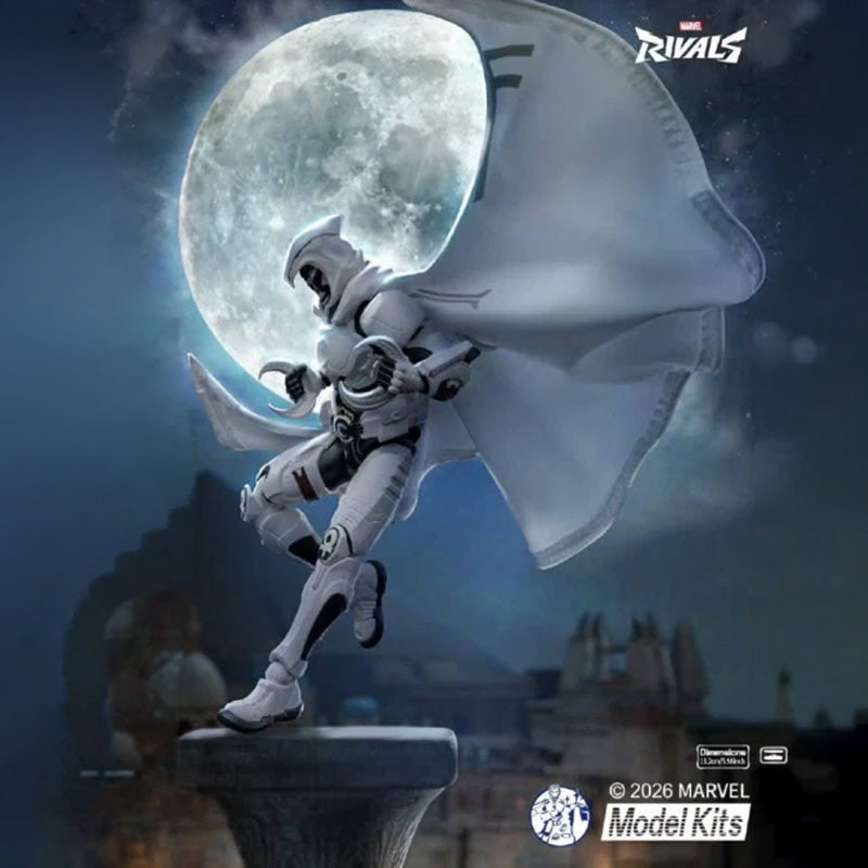 Maquette Blokees Marvel Rivals Moon Knight, modèle de collection avec détails précis, figurine de super-héros Marvel.