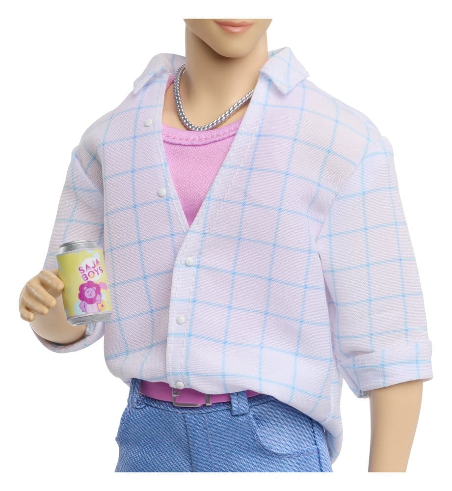 Poupée KPop Demon Hunters Saja Boys Jinu « Soda Pop » de 30 cm, marque Mattel, avec détails de costume colorés et accessoires.