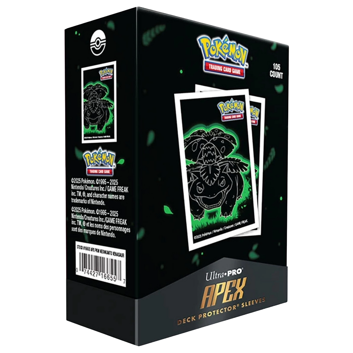 Pokémon Apex Deck Protector Sleeves Neon Kanto – Florizarre – 105 protège-cartes
