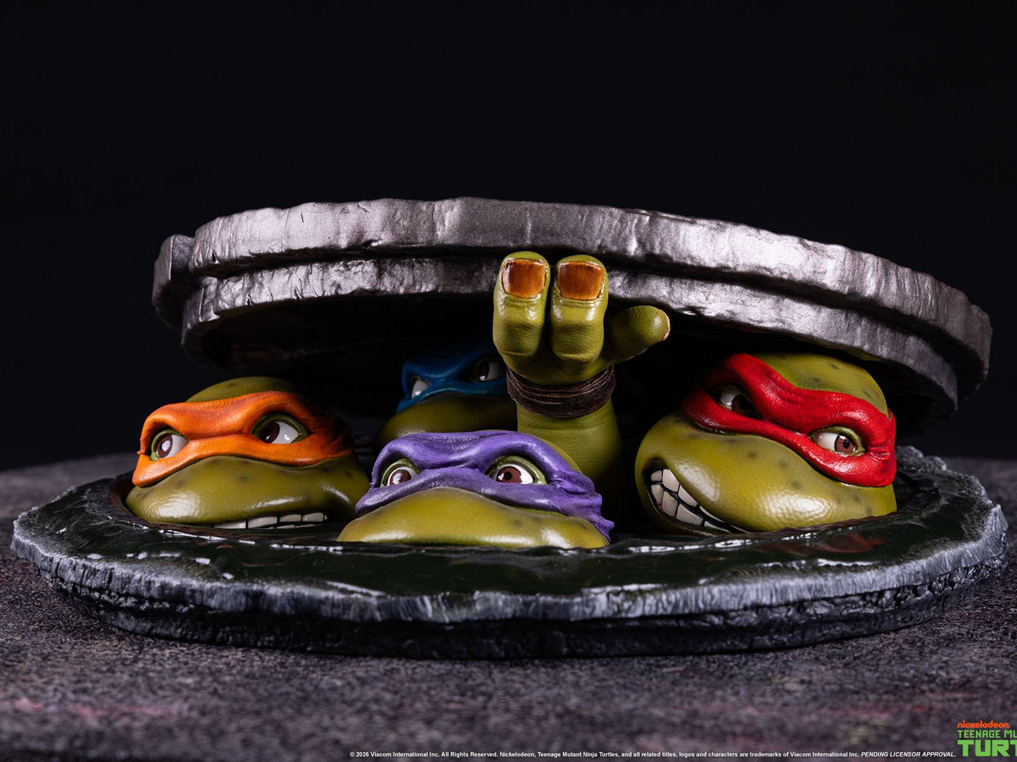 Statuette TMNT Tortues Ninja TMNT sous-sol 1:4 scale par PCS Collectibles, figurine de collection détaillée.