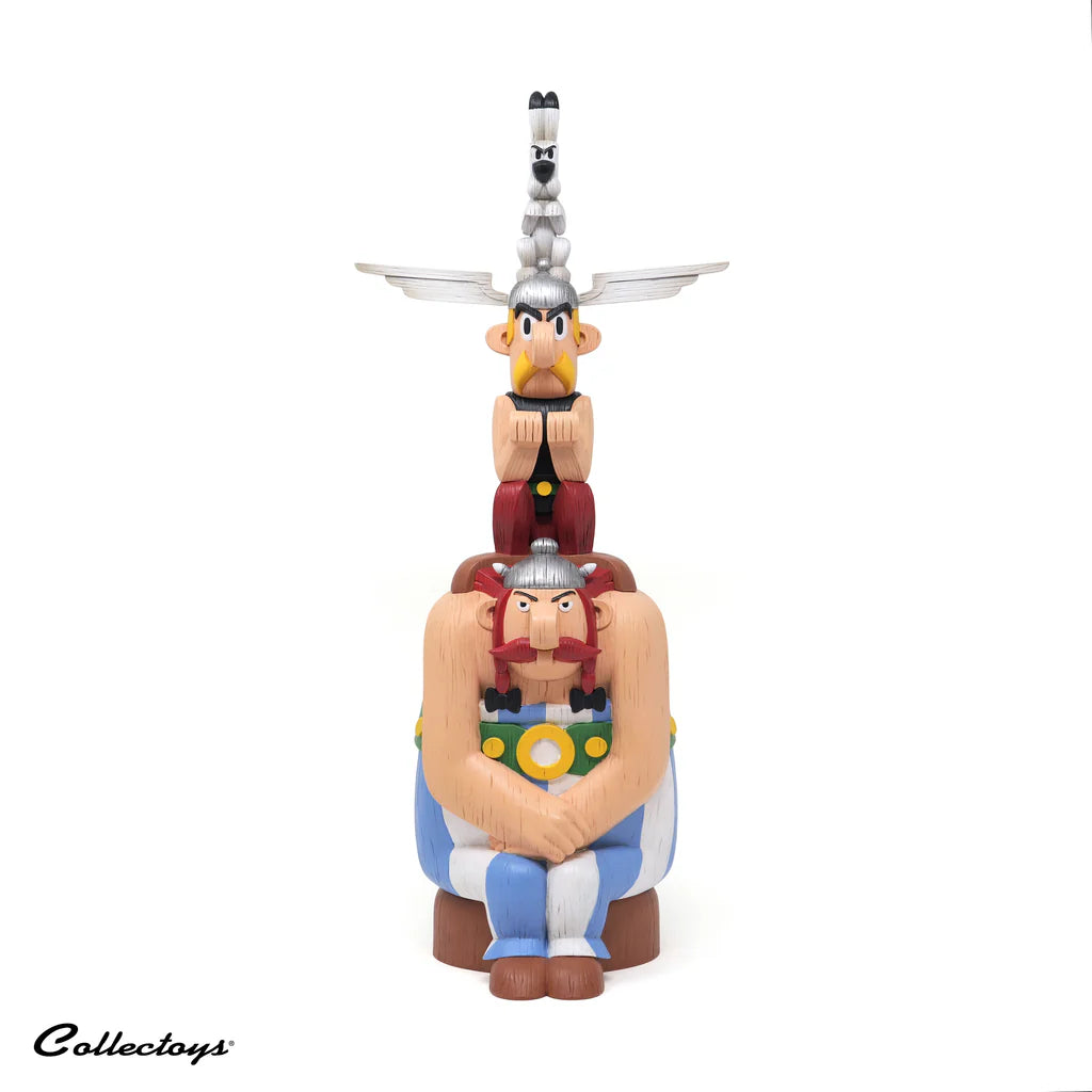 Figurine Plastoy Le Totem d’Astérix représentant Astérix et les Indiens, collection Prestige, détails colorés et finitions soignées