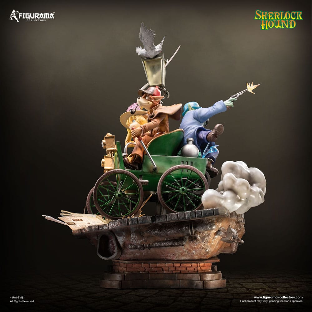 Sherlock Hound statuette Elite Diorama 1/8 Sherlock, Watson & Mrs. Hudson 56 cm