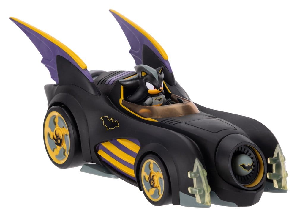 DC x Sonic - The Hedgehog figurine avec véhicule Shadow Batman & Batmobile