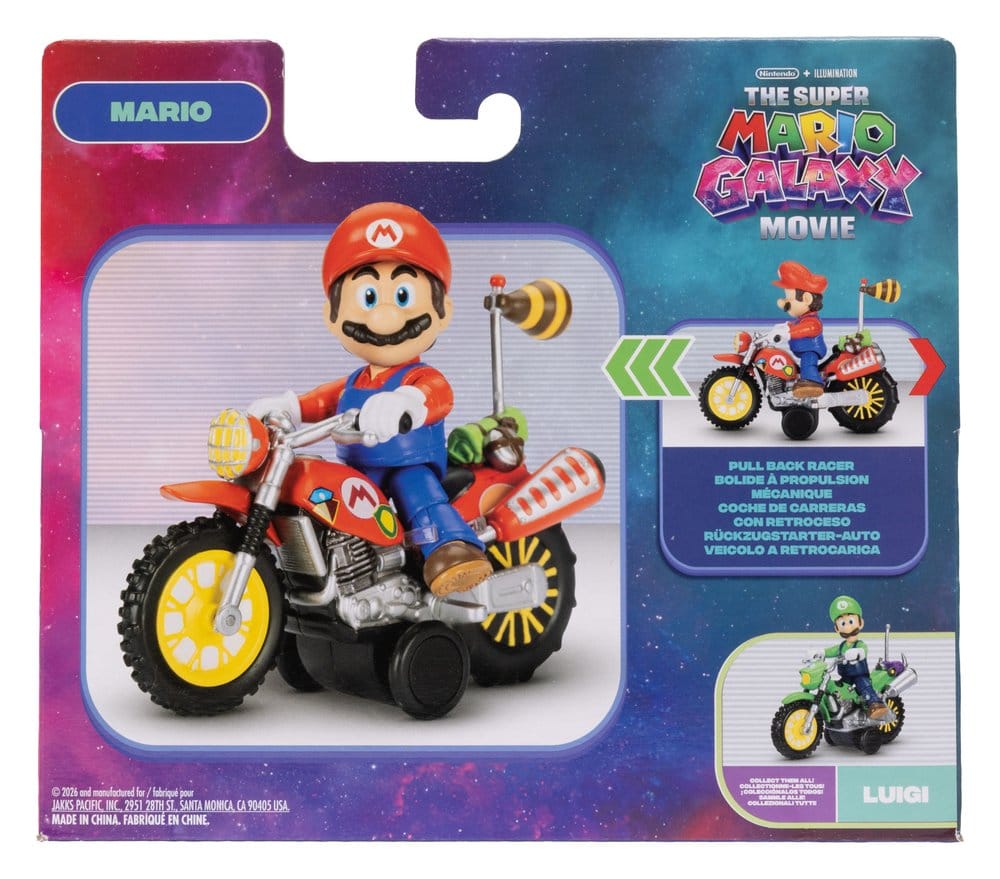 Super Mario Galaxy, le film figurine avec Moto à Rétrofriction Mario - Toys Legacy Collection