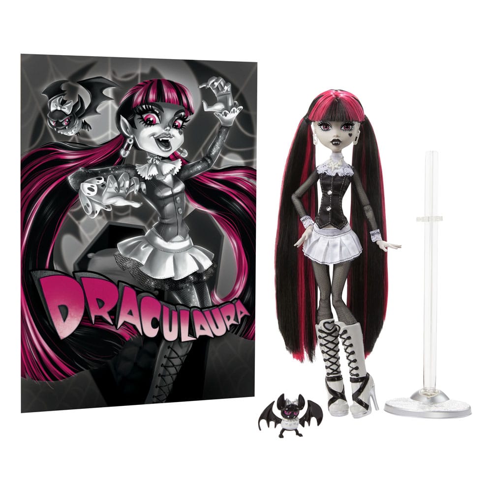 Vente flash/ Quantité limitée : Monster High poupée Reel Drama Draculaura en Noir et Blanc