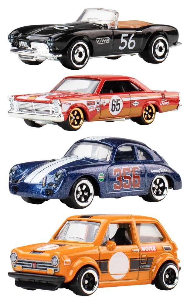Véhicule en métal Hot Wheels Silver Series Vintage 1/64 de Mattel, modèle die-cast argenté sur fond blanc.