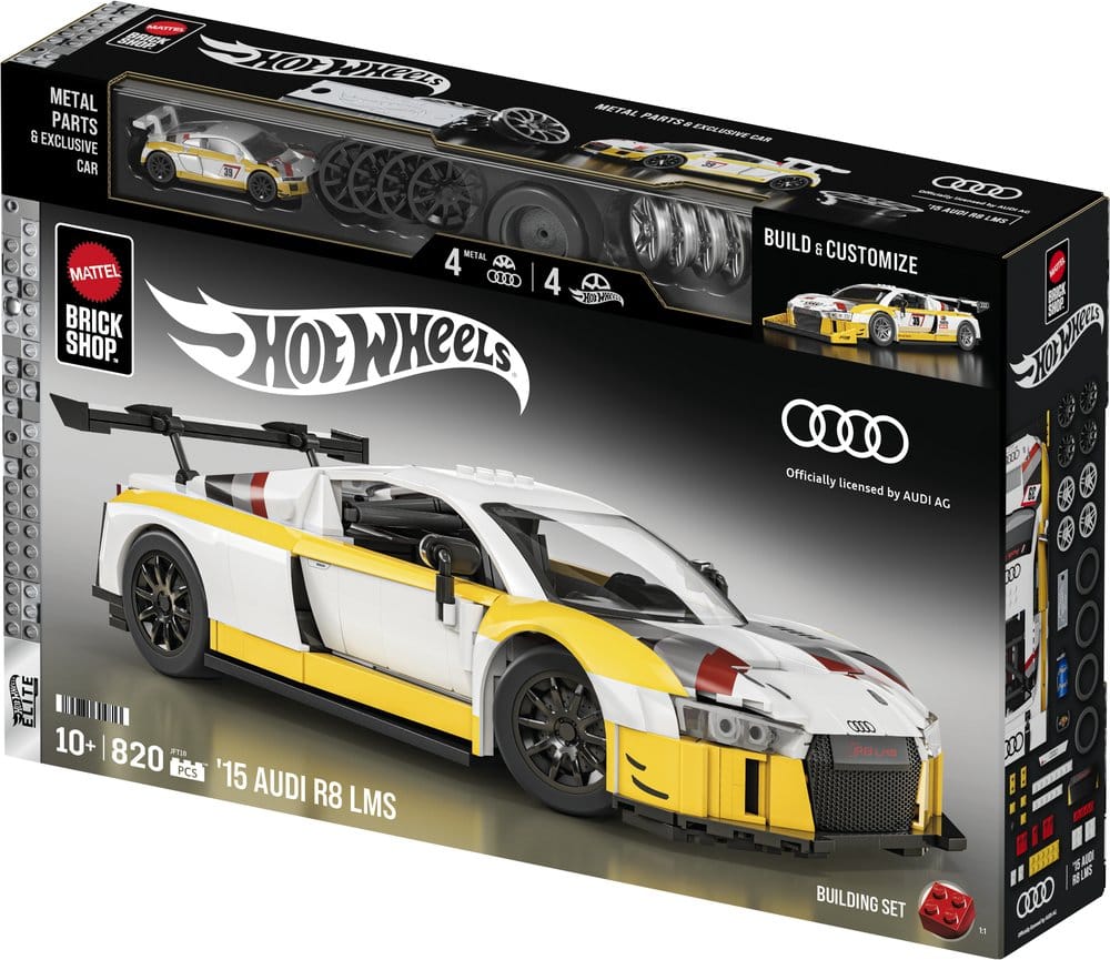 Hot Wheels Elite Mattel Brick Shop jeu de construction 1/16 '15 Audi R8 LMS - Toys Legacy Collection