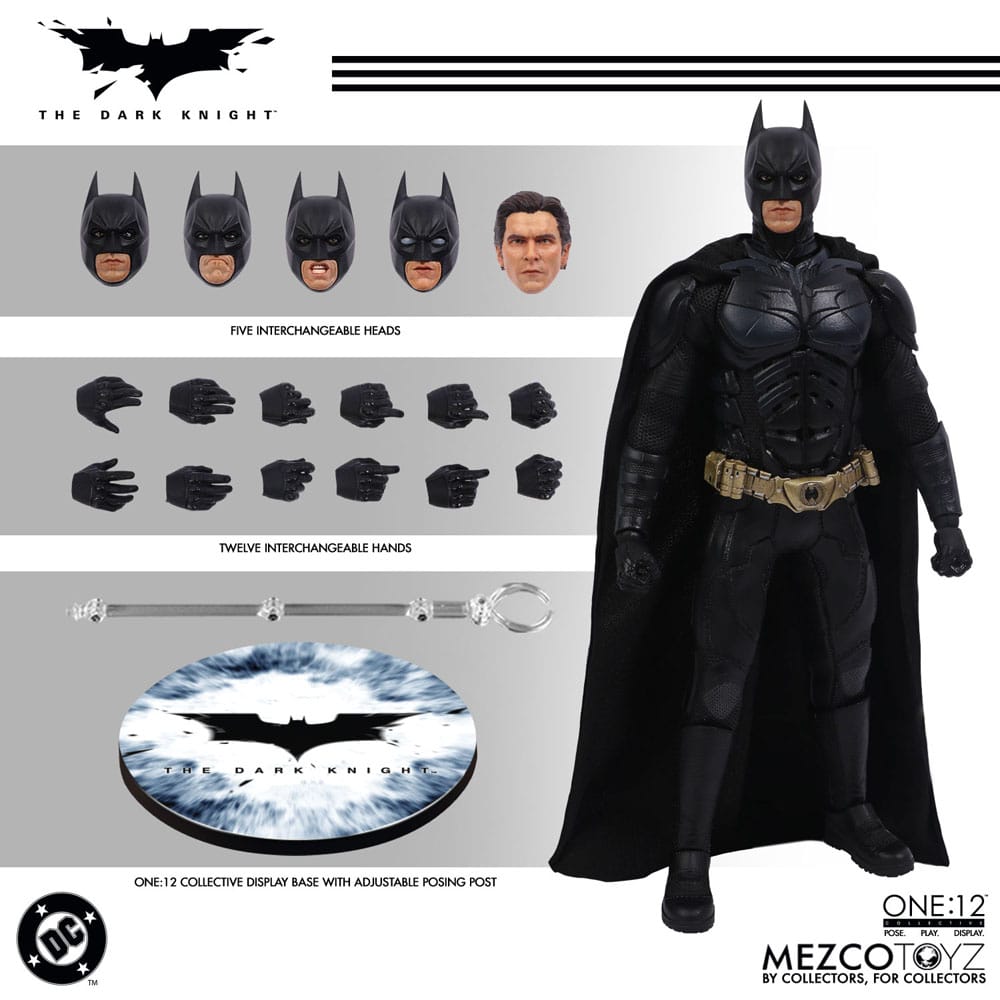 The Dark Knight : Le Chevalier noir figurine 1/12 Batman 17 cm - Toys Legacy Collection