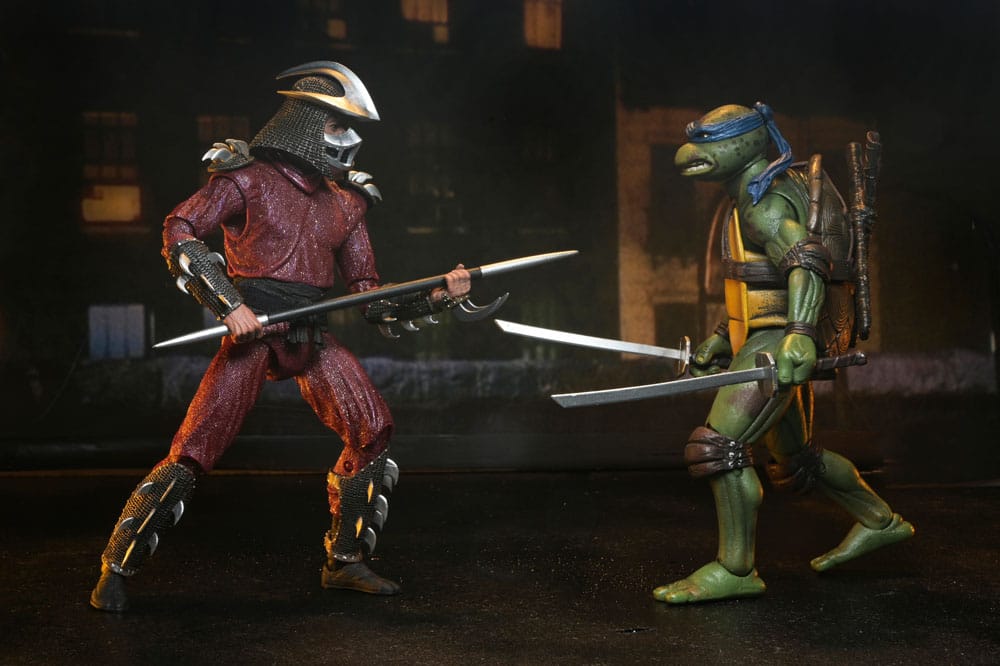 Tortues Ninja (1990 Movie) figurine Roof Top Battle Shredder vs Leo 18 cm - Toys Legacy Collection
