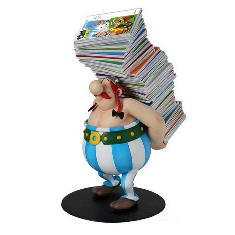 Figurine Obelix pile d'albums 21 cm (en résine) - Toys Legacy Collection