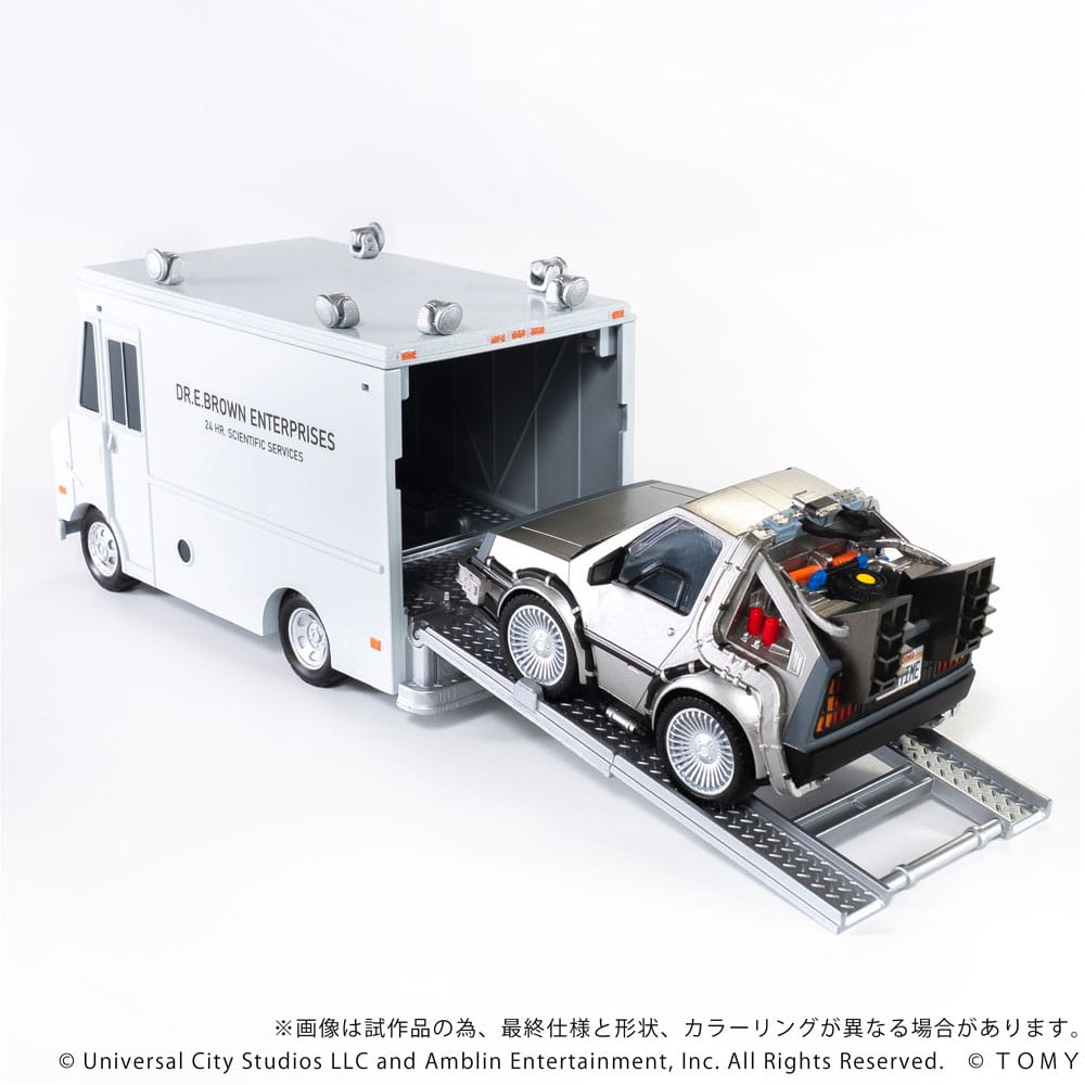 Retour vers le futur véhicules avec minifigurines Q-Village Time Machine Deluxe Set 9 cm - Toys Legacy Collection