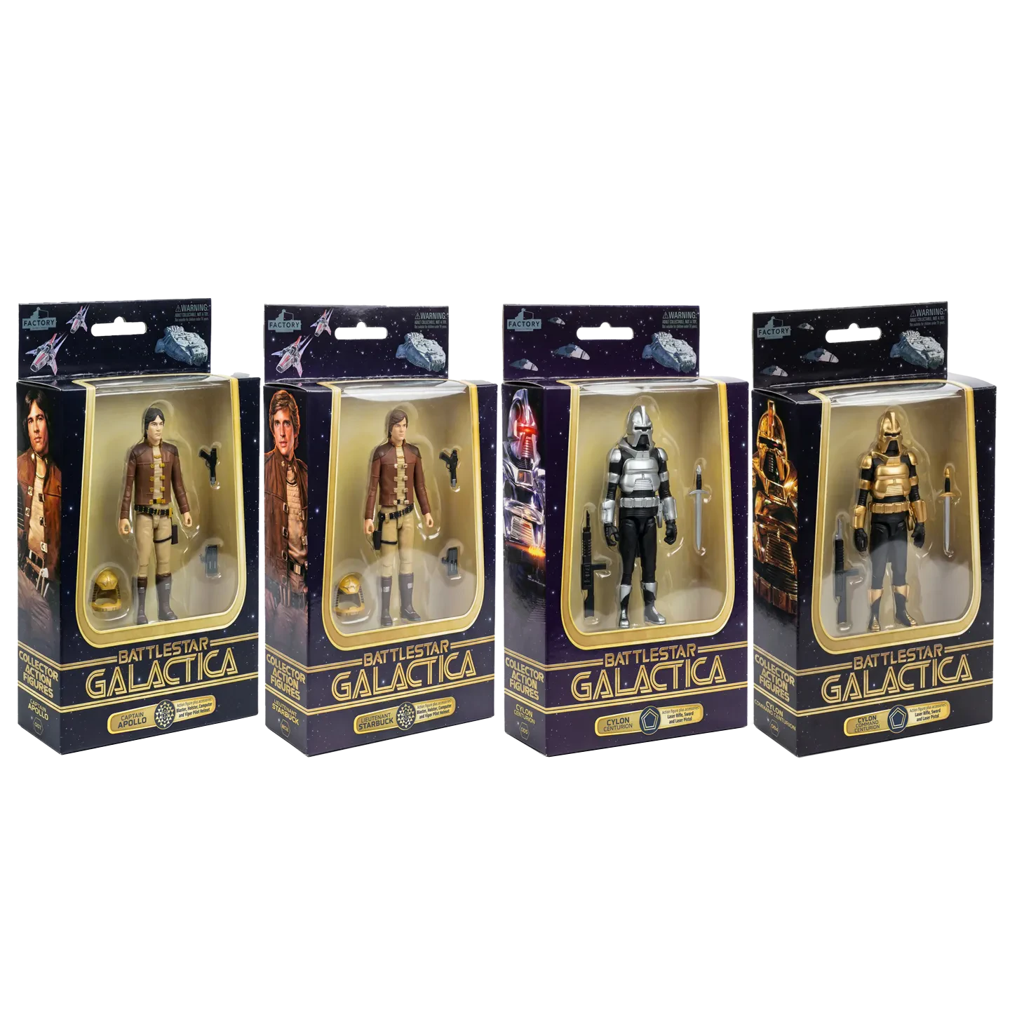 Ensemble de 4 figurines Battlestar Galactica de 3,75 pouces, vague 1 - Toys Legacy Collection
