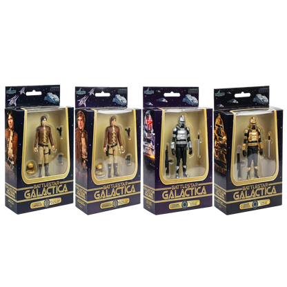Ensemble de 4 figurines Battlestar Galactica de 3,75 pouces, vague 1 - Toys Legacy Collection