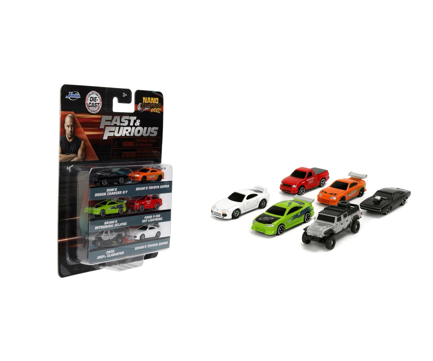 Fast & Furious Pack de 6 Nano Cars
