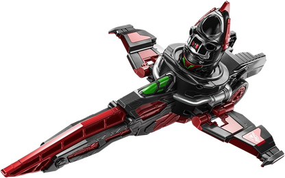 Figurine Bandai Super Space Detective Gabban Infinity DX Gabrion Saver version sombre, détail précis et pose dynamique visible.