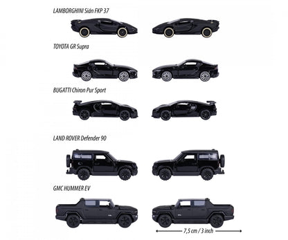 RIDE COOL - Black Edition - Pack de 5 Voitures Miniature - 1:64