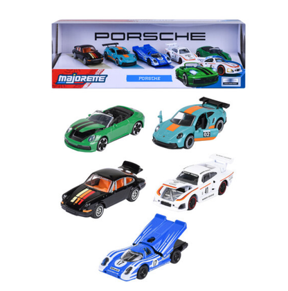 RIDE COOL - Porsche - Pack de 5 Voitures Miniature - 1:64