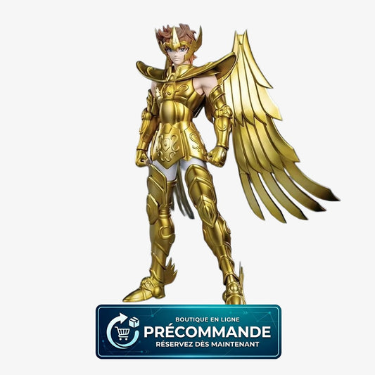 Figurine Zodiakos Aiolos du Chevalier du Sagittaire de Saint Seiya, personnage de la série avec armure dorée.