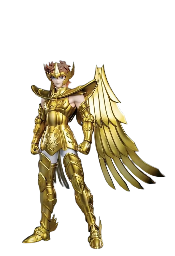 Figurine Zodiakos Saint Seiya Aiolos du Sagittaire, chevalier en armure dorée, pose dynamique, détail précis.