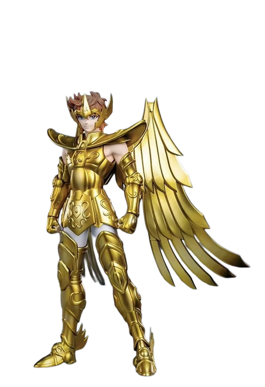 Figurine Zodiakos Saint Seiya Aiolos du Sagittaire, chevalier en armure dorée, pose dynamique, détail précis.