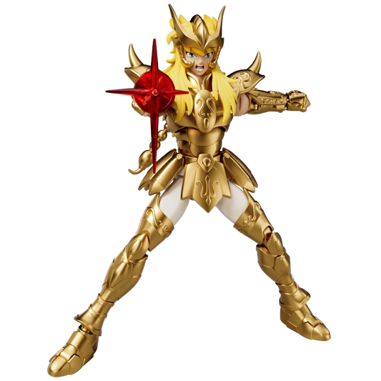 Maquette Saint Seiya Milo Scorpio, modèle de classe Champion de Blokees, montrée en détail avec accessoires.