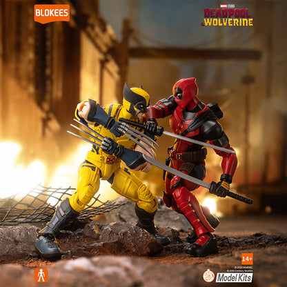 Kit de modèle Marvel Heroes Blokees Deadpool, figurine détaillée de la classe Champion 04, prêt à être assemblé.