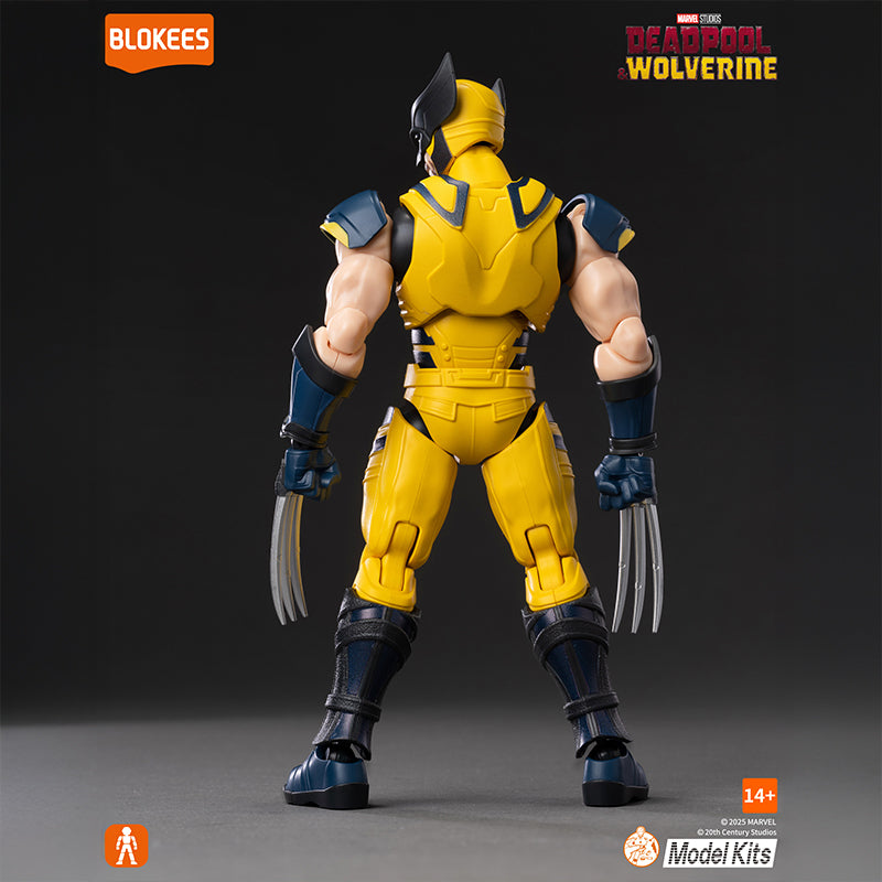 Kit de modèle Marvel Heroes Blokees Wolverine Champion, figurine détaillée pour collection ou peinture.