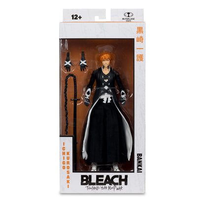 Figurine Ichigo Kurosaki Bleach Thousand-Year Blood War, McFarlane Toys, 18 cm, en pose avec son uniforme Fullbring Bankai.