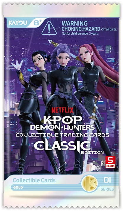 Boîte de boosters Kayou K-Pop Demon Hunters Édition Énergie, jeu de cartes pour collectionneurs avec 12 boosters, design coloré.