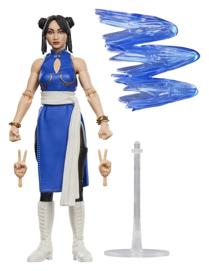Figurine Chun-Li Street Fighter de 15 cm de la marque Hasbro, montrant la combattante en posture de combat.