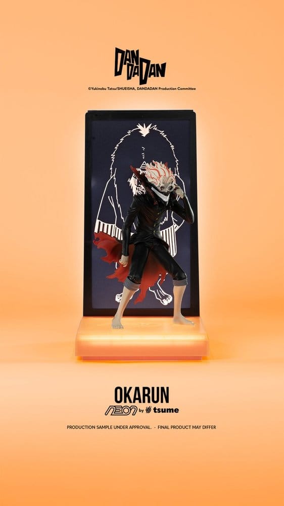 Figurine Dandadan Okarun Tsumeneon de Tsume, 25 cm, figurine détaillée représentant le personnage avec des couleurs lumineuses.