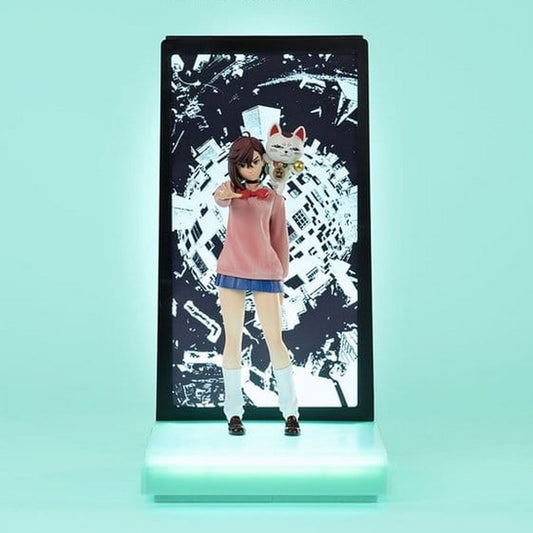 Figurine Dandadan Momo Neon de 25 cm, modèle 1/9 de la marque Tsume, représentant le personnage avec détails lumineux.
