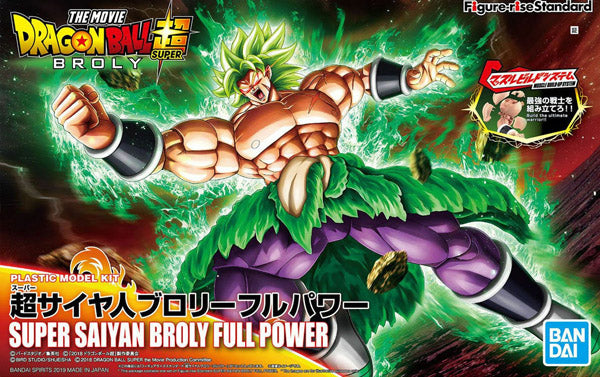 Maquette Bandai Dragon Ball Super Super Saiyan Broly Full Power, figure détaillée de modèle à assembler, vue de face et en pose dynamique