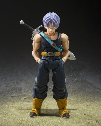 Figurine Trunks de Dragon Ball Z S.H.Figuarts, édition limitée, 14 cm, base avec groupe, par Bandai Tamashii Nation