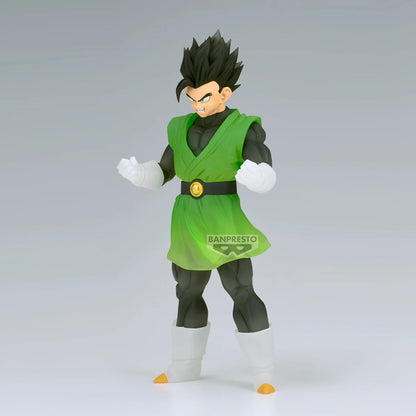 Figurine Son Gohan Clearise de 18 cm, figurine Dragon Ball Z de la marque Bandai, représentant le personnage dans une pose dynamique.