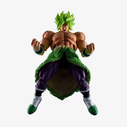 Figurine articulée Broly Super Saiyan de 22cm, Dragon Ball Z, Bandai Tamashii Nations, pose dynamique et détails précis.