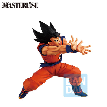 Figurine Son Goku de Dragon Ball Z, Bandai Masterlise, 20 cm, représentant le personnage en action avec détail précis.